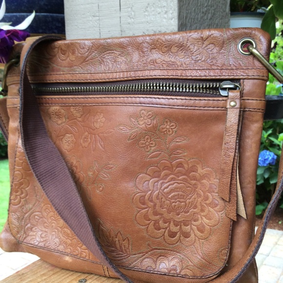 Fossil Handbags - Fossil bag Flat style embossed flower vintage